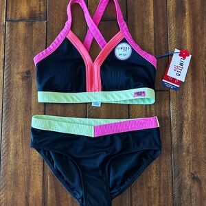 Limited Too Black and Lime Green Bikini